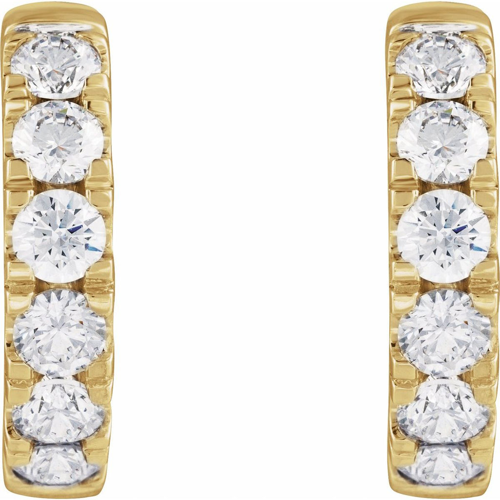 2 1/4 CTW Lab-Grown Diamond Hinged 19.45 mm Hoop Earrings in 14k yellow gold