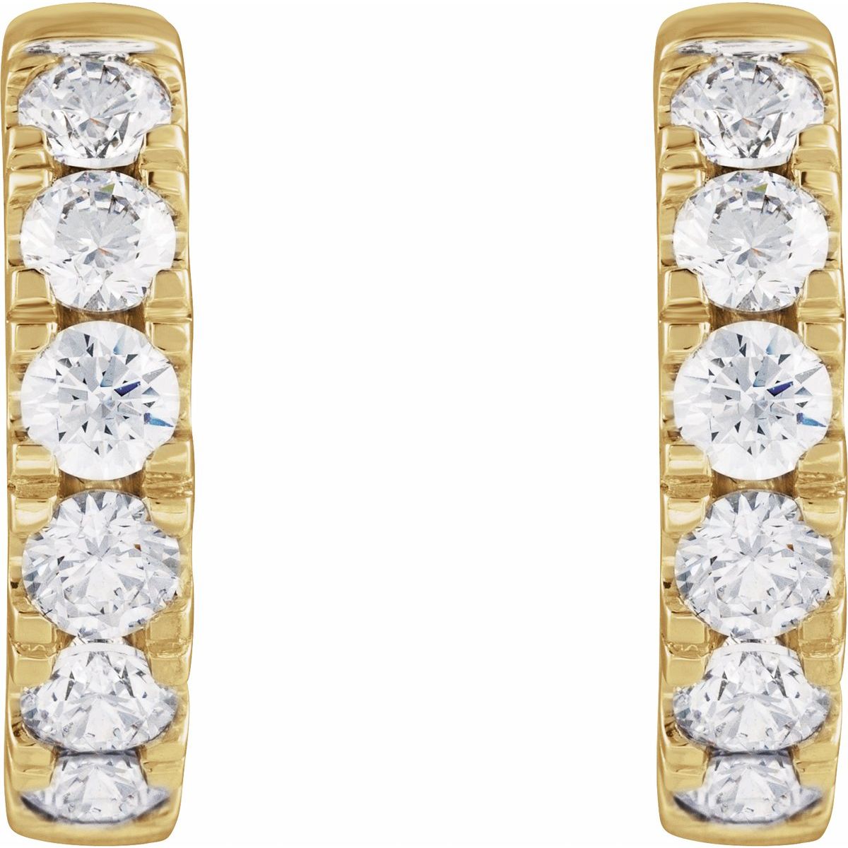 2 1/4 CTW Lab-Grown Diamond Hinged 19.45 mm Hoop Earrings in 14k yellow gold
