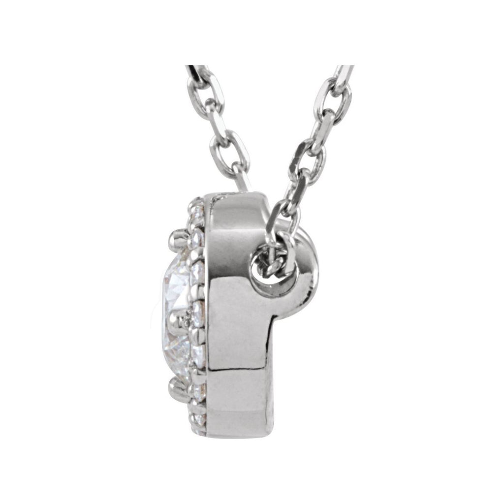 1/5 CTW Natural Diamond Halo-Style Necklace in 14k white gold