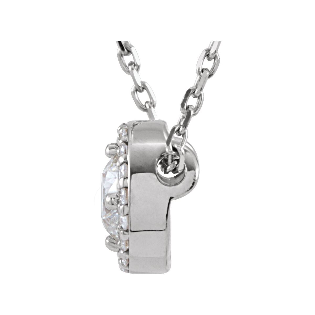 1/5 CTW Natural Diamond Halo-Style Necklace in 14k white gold