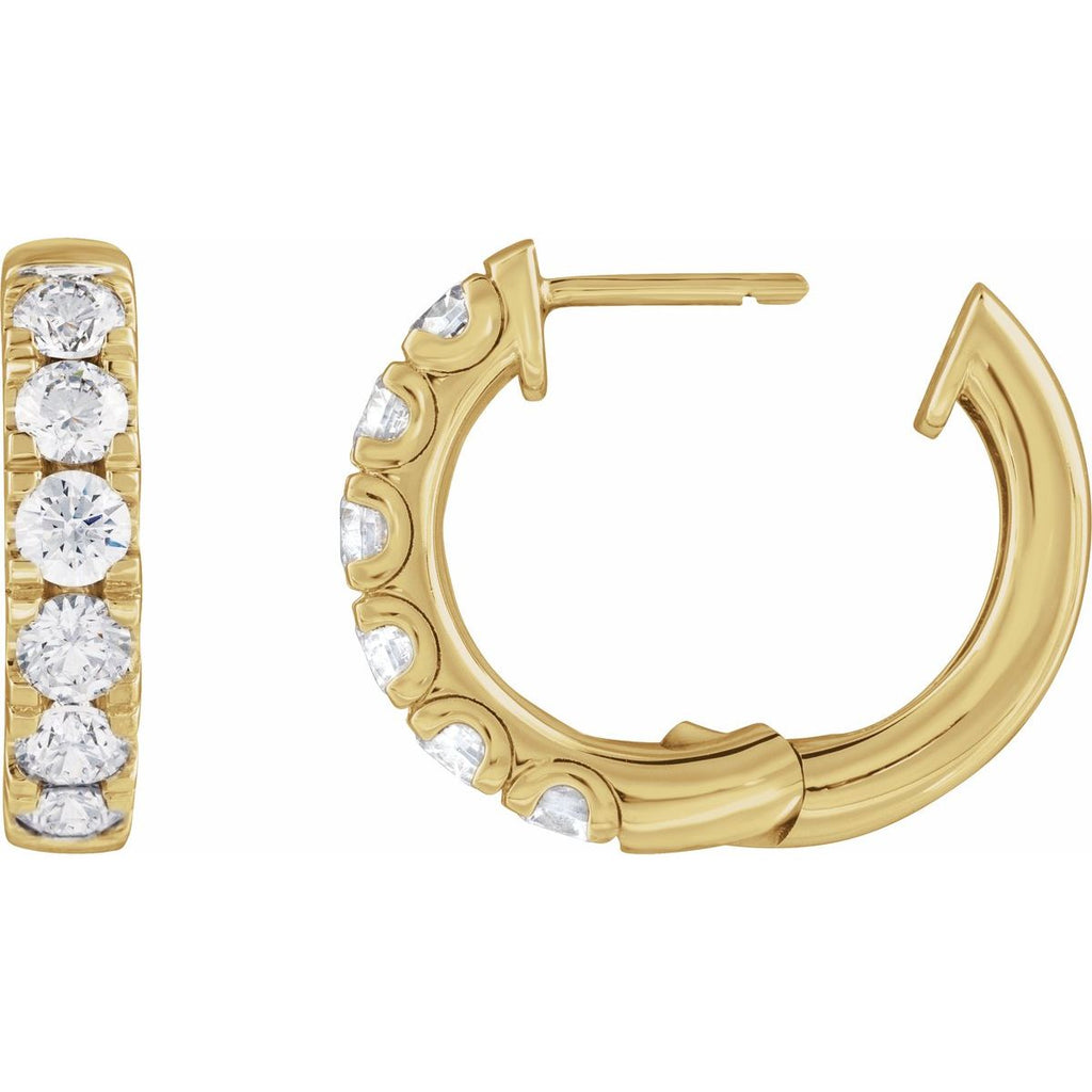2 1/4 CTW Lab-Grown Diamond Hinged 19.45 mm Hoop Earrings in 14k yellow gold