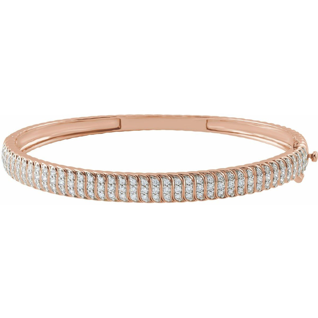 1 3/8 CTW Lab-Grown Diamond Bangle Bracelet in 14k rose gold