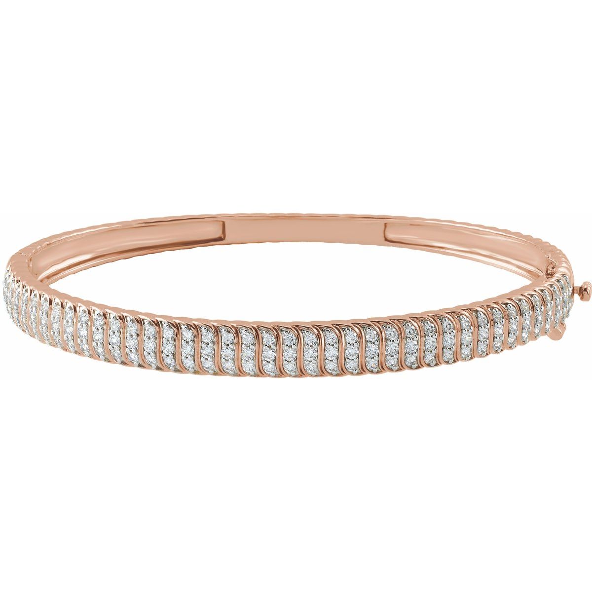 1 3/8 CTW Lab-Grown Diamond Bangle Bracelet in 14k rose gold