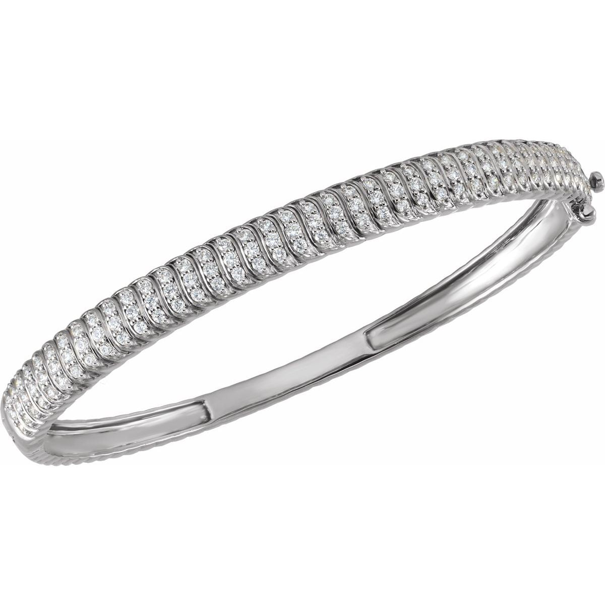 1 3/8 CTW Lab-Grown Diamond Bangle Bracelet in 14k white gold