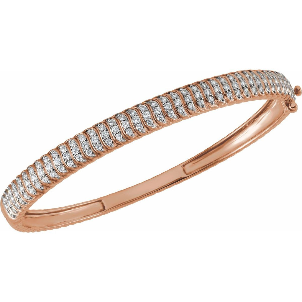 1 3/8 CTW Lab-Grown Diamond Bangle Bracelet in 14k rose gold