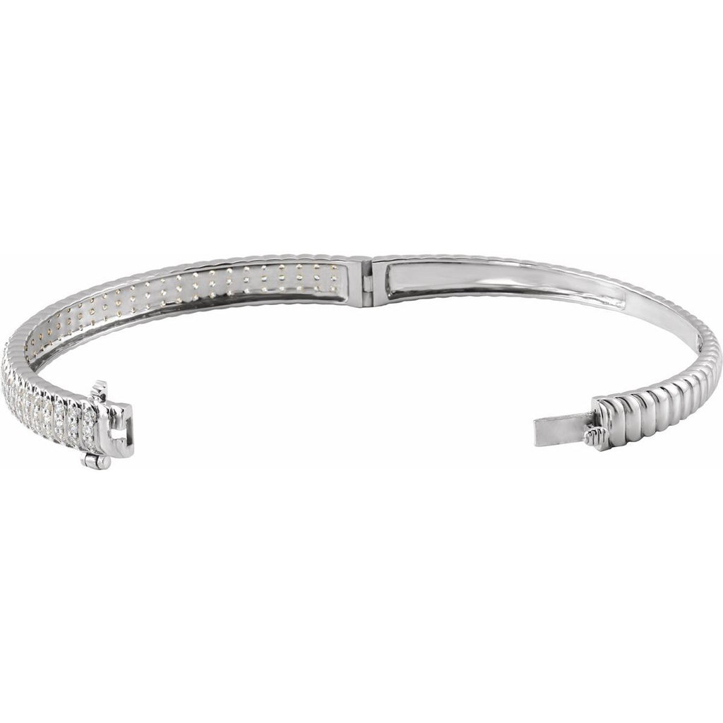 1 3/8 CTW Lab-Grown Diamond Bangle Bracelet in 14k white gold