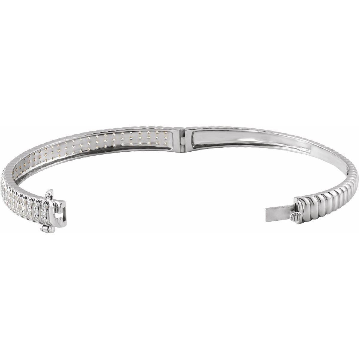1 3/8 CTW Lab-Grown Diamond Bangle Bracelet in 14k white gold