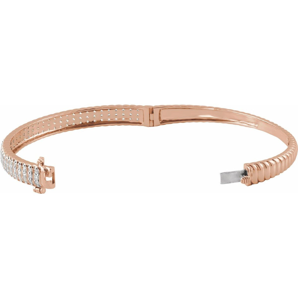 1 3/8 CTW Lab-Grown Diamond Bangle Bracelet in 14k rose gold