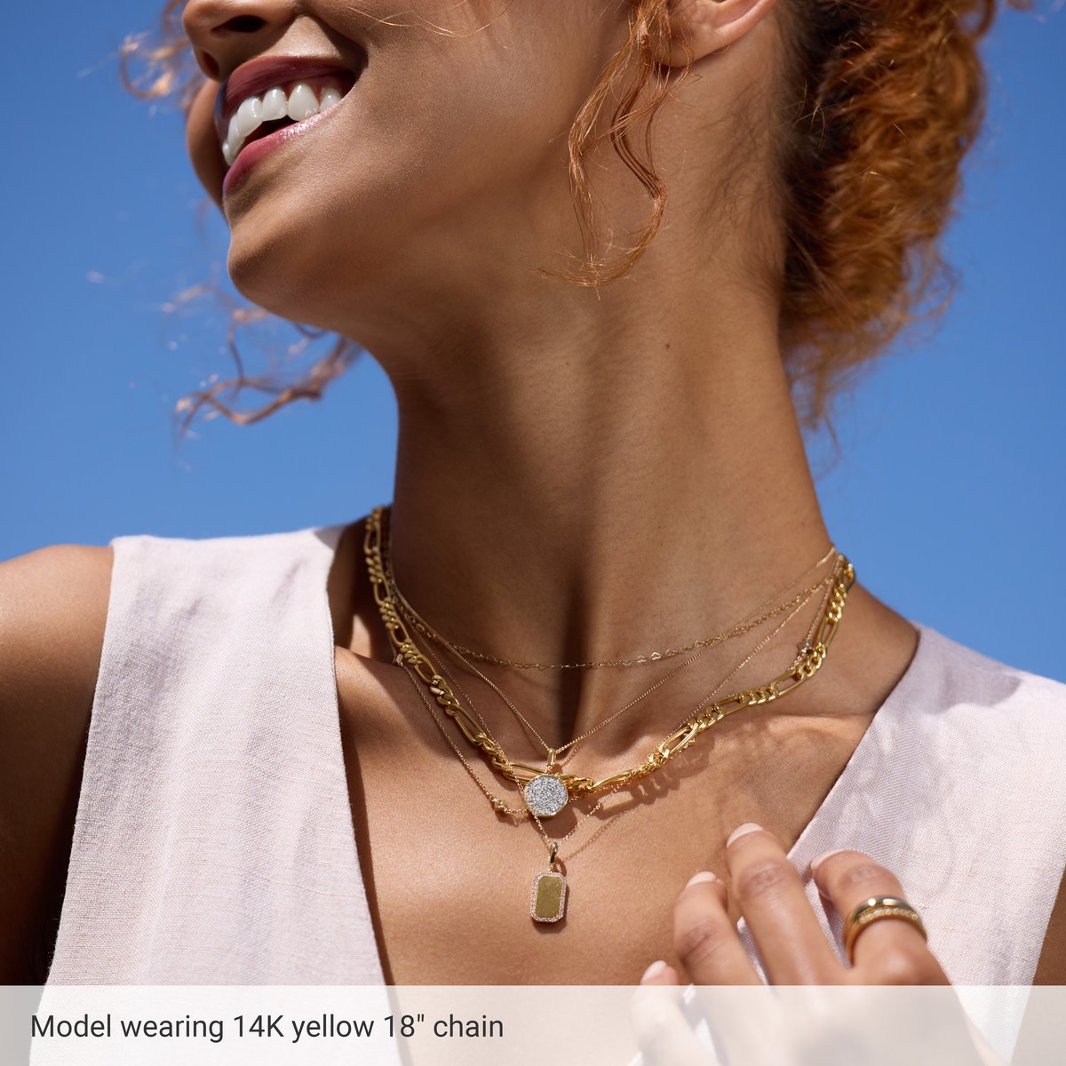 1 mm Rope Chain in 14k rose gold