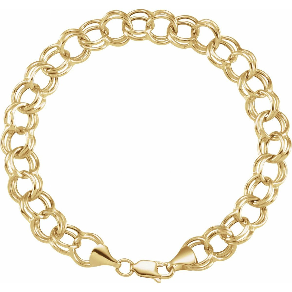5.7 mm Hollow Double Cable Chain in 14k yellow gold