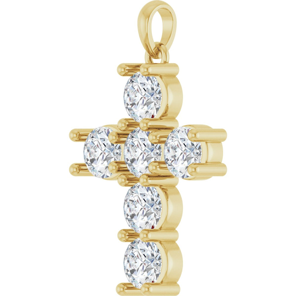 1 3/4 CTW Natural Diamond Cross Pendant in 14k yellow gold