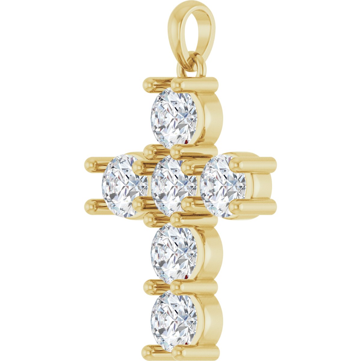 1 3/4 CTW Natural Diamond Cross Pendant in 14k yellow gold