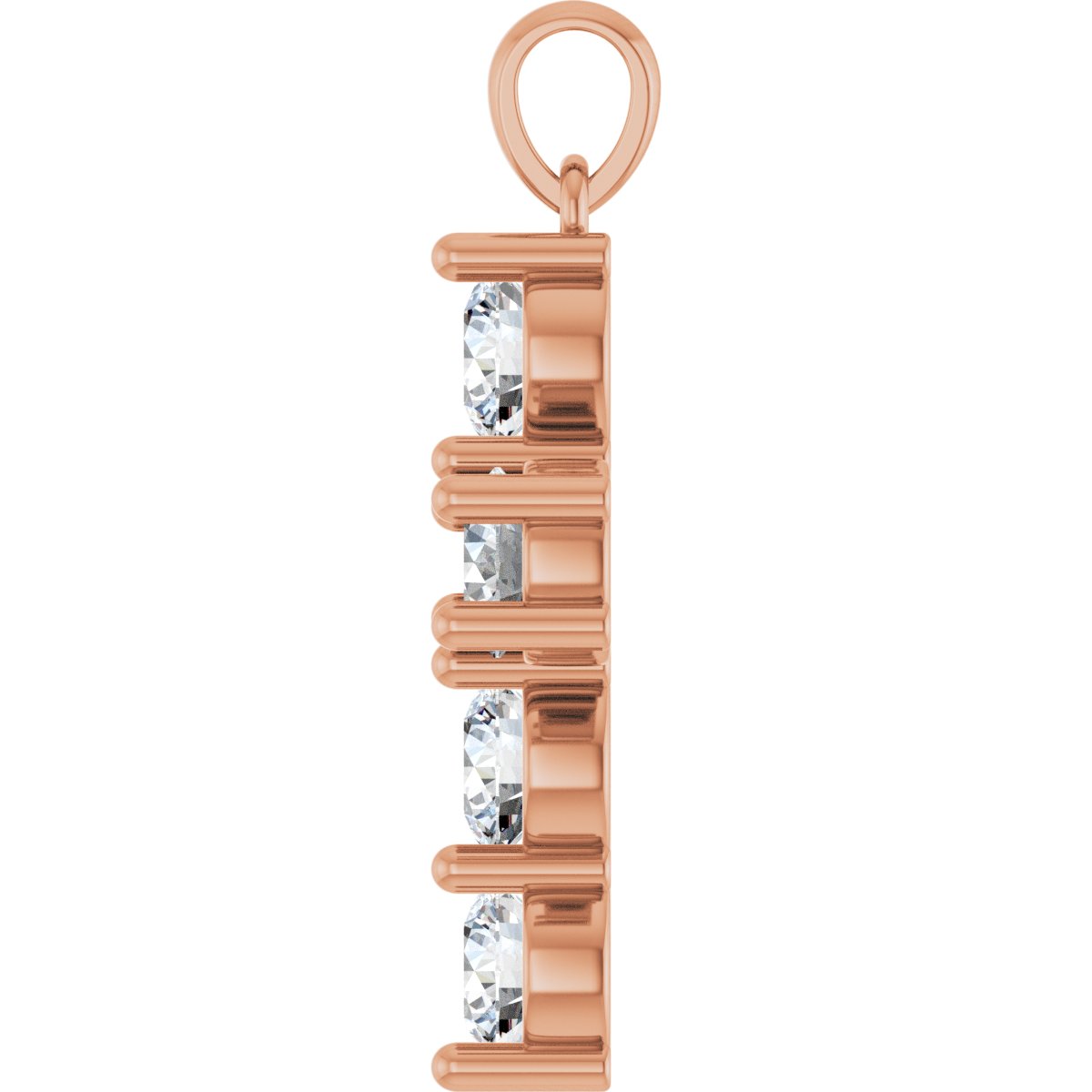 1 3/4 CTW Natural Diamond Cross Pendant in 14k rose gold
