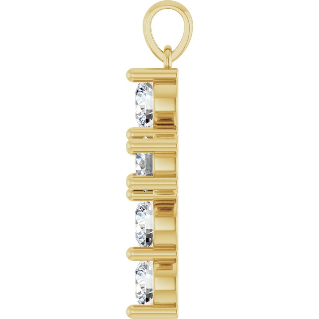 1 3/4 CTW Natural Diamond Cross Pendant in 14k yellow gold