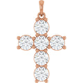 1 3/4 CTW Natural Diamond Cross Pendant in 14k rose gold