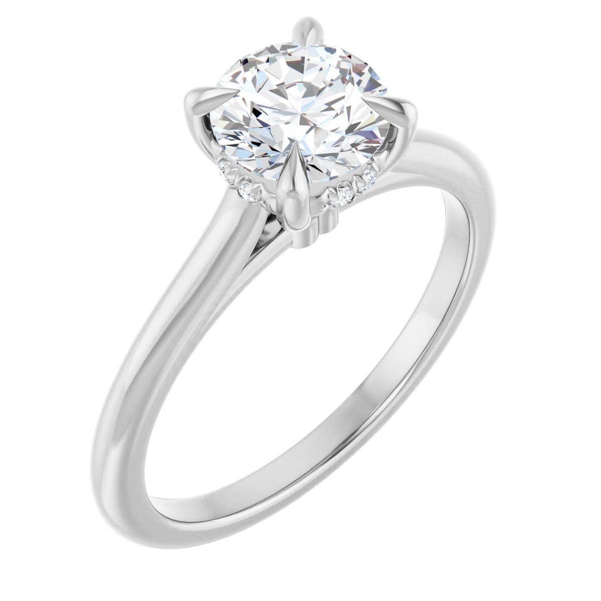1 Lab-Grown Diamond Engagement Ring in 14k white gold