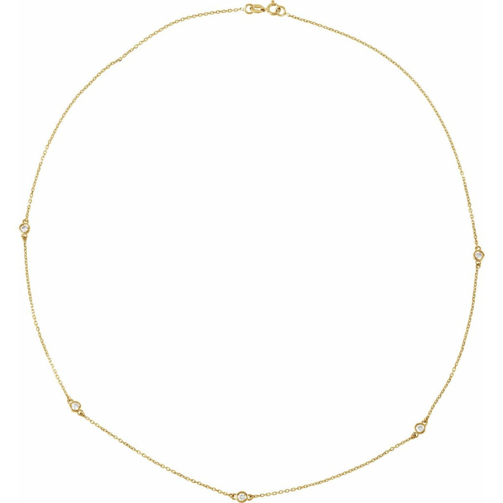 1 3/4 CTW Natural Diamond 7-Station Necklace in 14k yellow gold