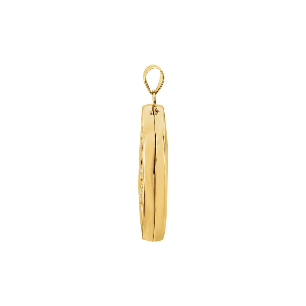 Embossed Oval Locket in 14k yellow gold