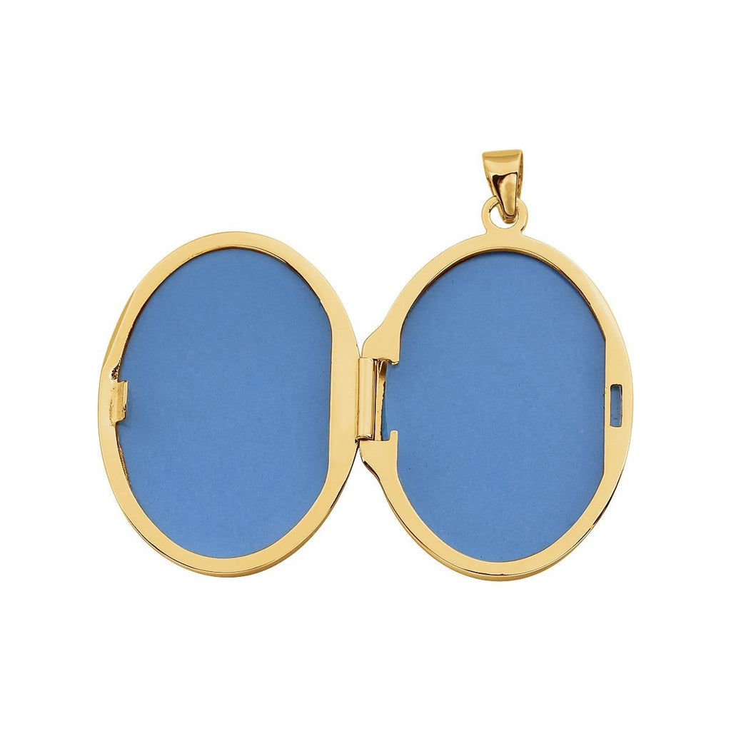 Embossed Oval Locket in 14k yellow gold