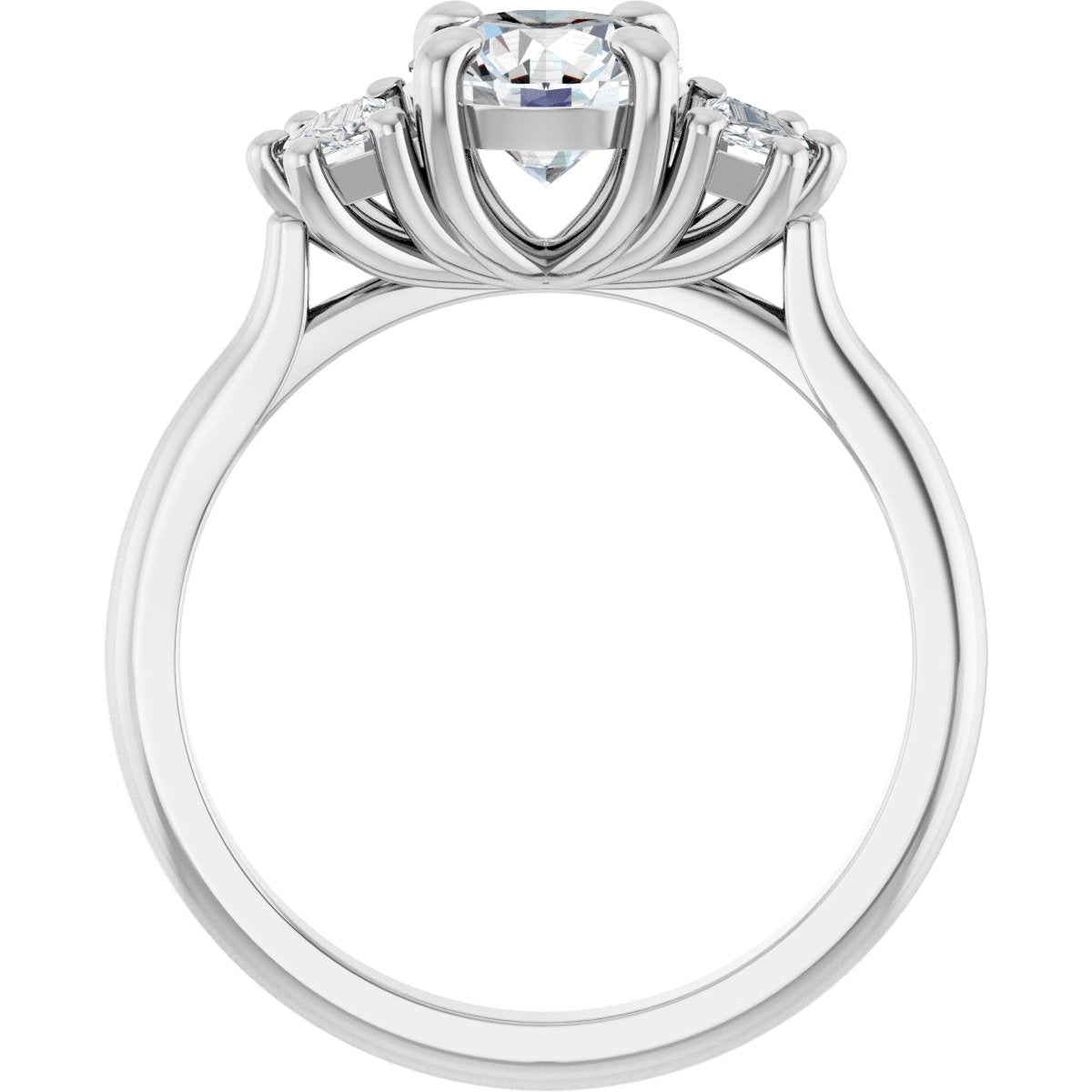 1 1/3 CTW Lab-Grown Diamond Three-Stone Engagement Ring in 14k white gold