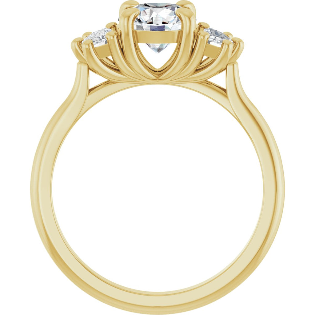 1 1/3 CTW Lab-Grown Diamond Three-Stone Engagement Ring in 14k yellow gold