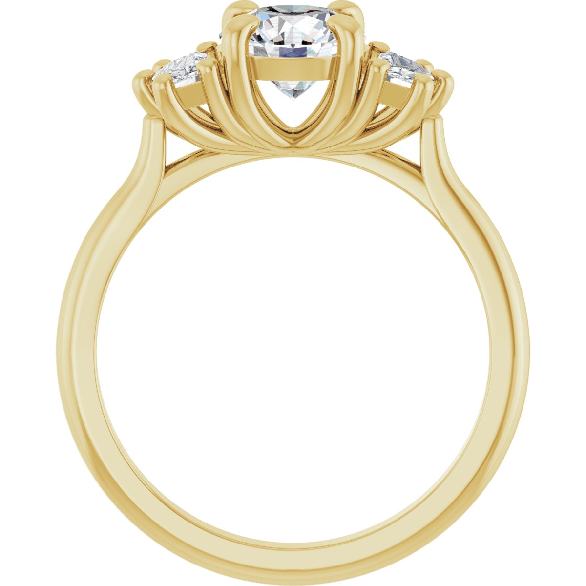 1 1/3 CTW Lab-Grown Diamond Three-Stone Engagement Ring in 14k yellow gold