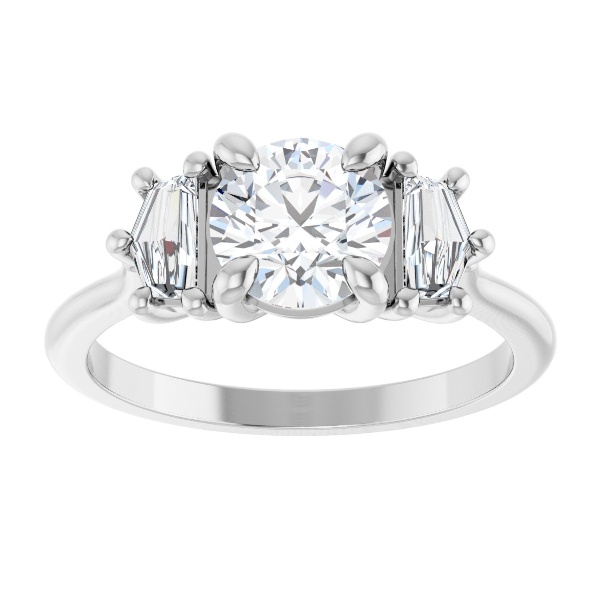 1 1/3 CTW Lab-Grown Diamond Three-Stone Engagement Ring in 14k white gold
