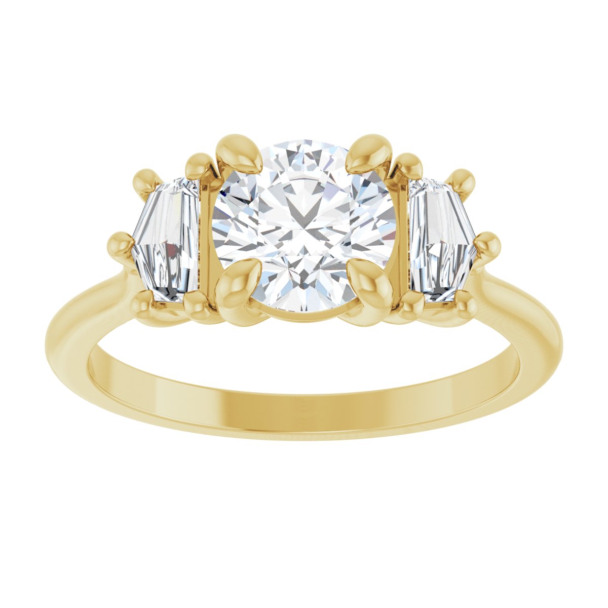 1 1/3 CTW Lab-Grown Diamond Three-Stone Engagement Ring in 14k yellow gold