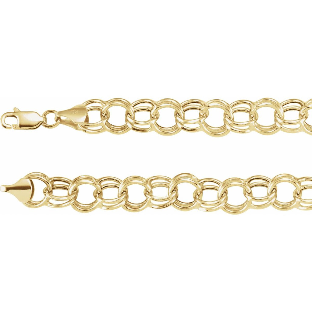 5.7 mm Hollow Double Cable Chain in 14k yellow gold