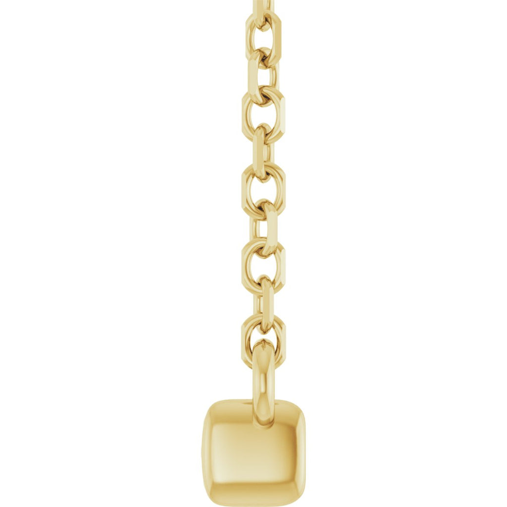 1/4 CTW Natural Diamond French-Set Bar Necklace in 14k yellow gold
