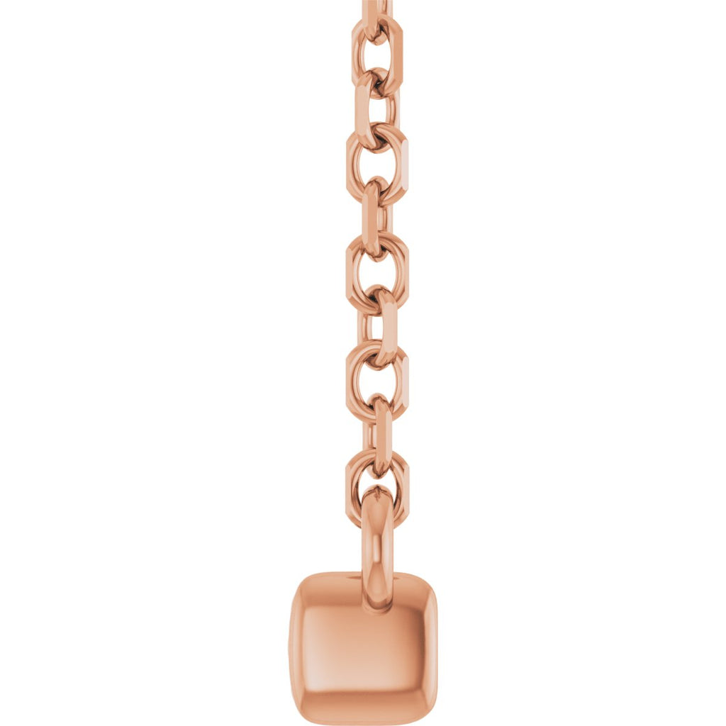 1/4 CTW Natural Diamond French-Set Bar Necklace in 14k rose gold