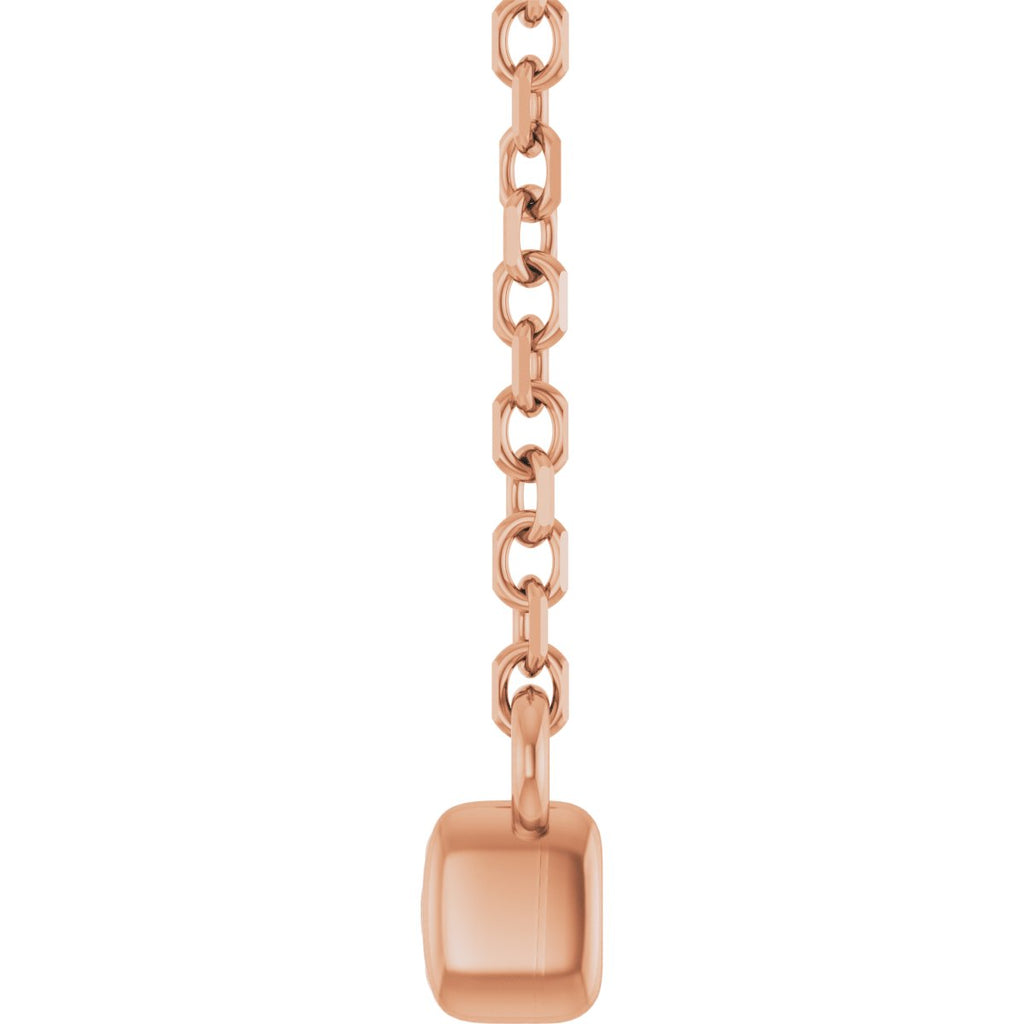 1/2 CTW Natural Diamond French-Set Bar Necklace in 14k rose gold