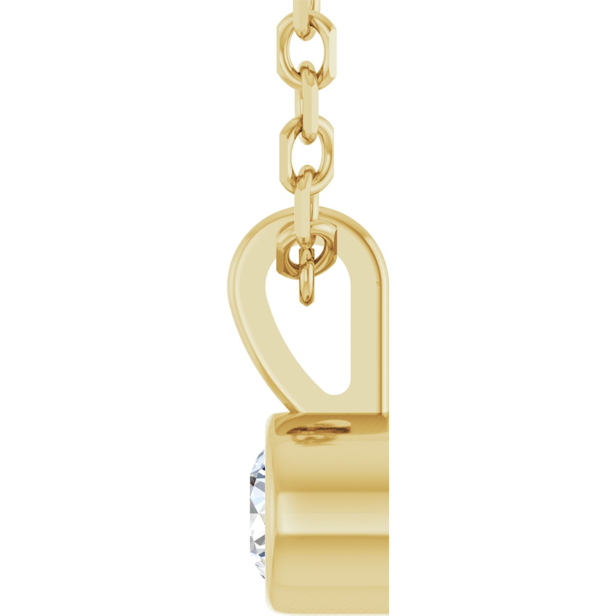 .06 CT Natural Diamond Bezel-Set Solitaire Necklace in 14k yellow gold