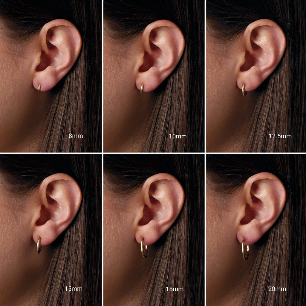 Hinged 10 mm Hoop Earrings in 14k rose gold