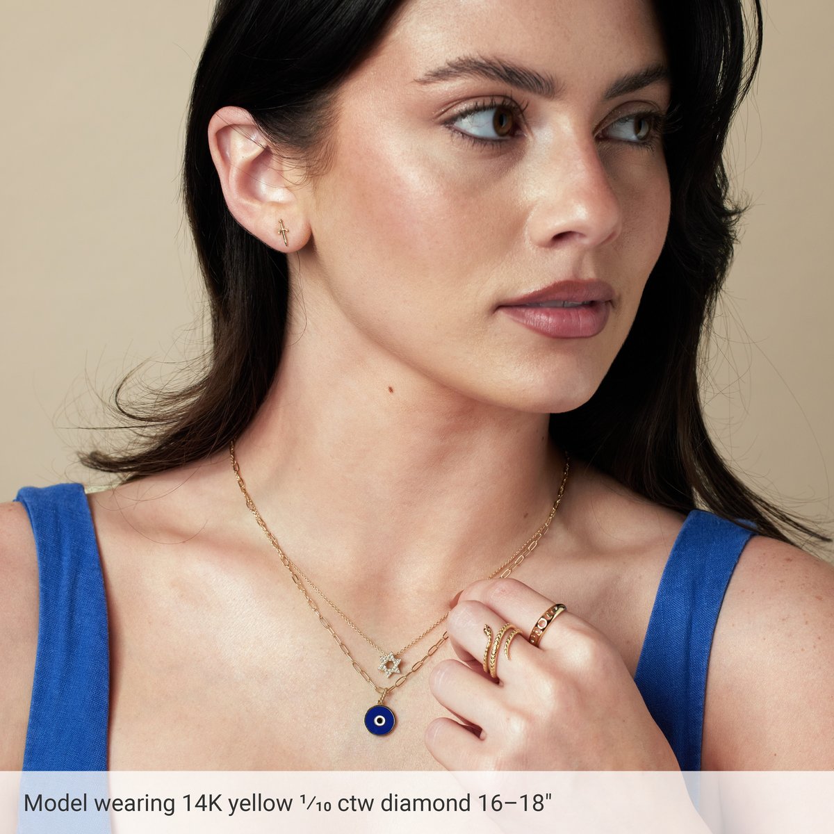 1/5 CTW Natural Diamond Star Of David Necklace