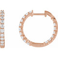 1 CTW Natural Diamond Inside-Outside Hinged 19.3 mm Hoop Earrings in 14k rose gold