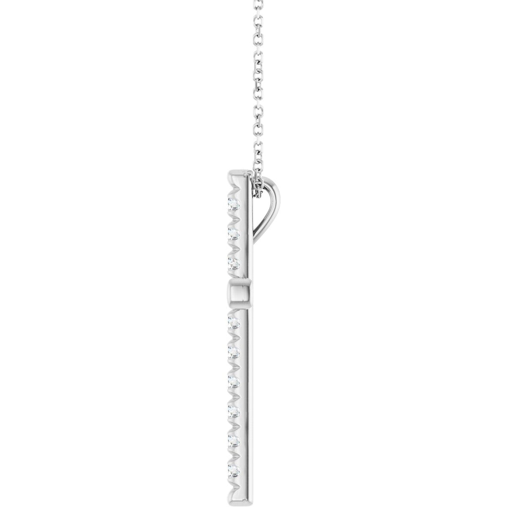 1 CTW Natural Diamond French-Set Cross Necklace