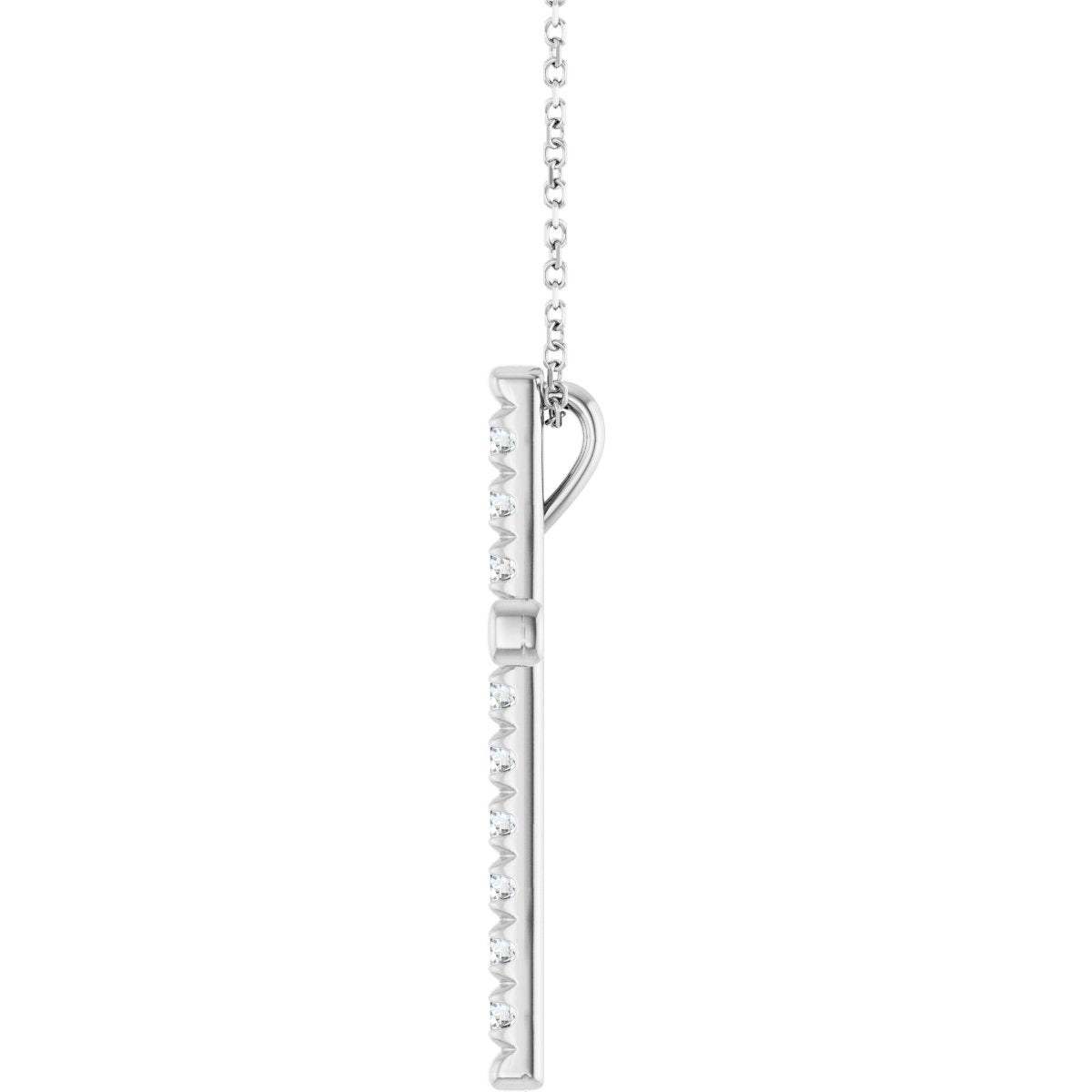 3/4 CTW Natural Diamond French-Set Cross Necklace