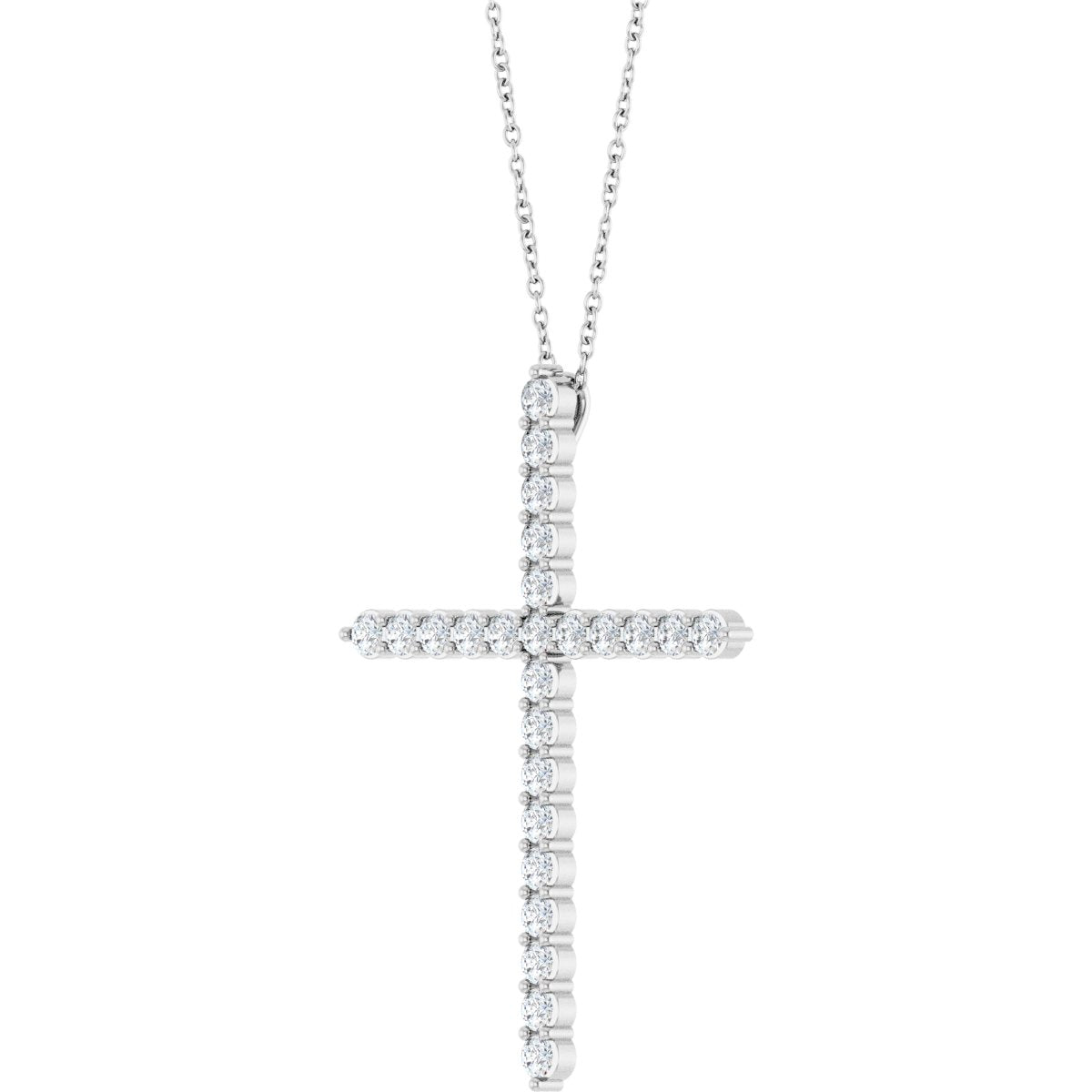 1 CTW Natural Diamond Cross Necklace