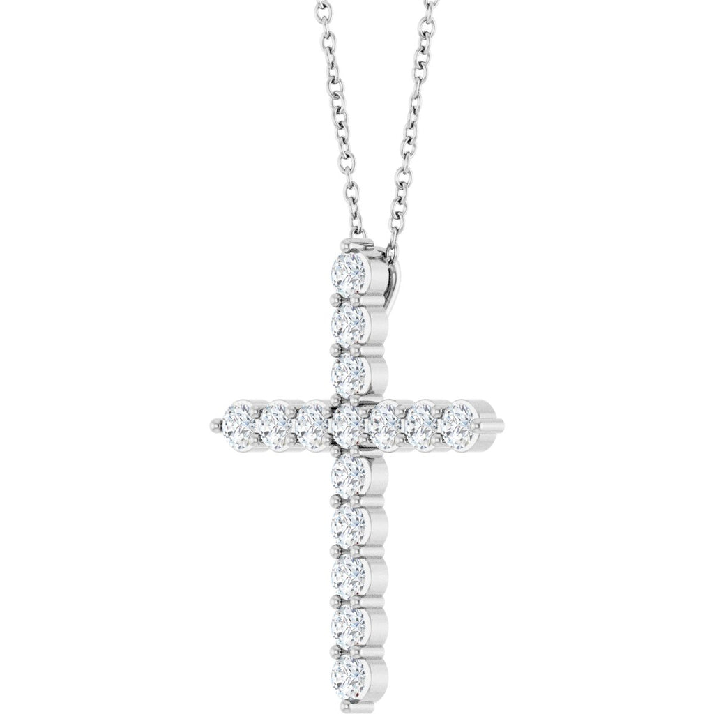 3/4 CTW Natural Diamond Cross Necklace