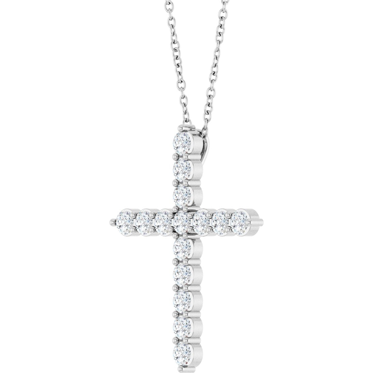 3/4 CTW Natural Diamond Cross Necklace