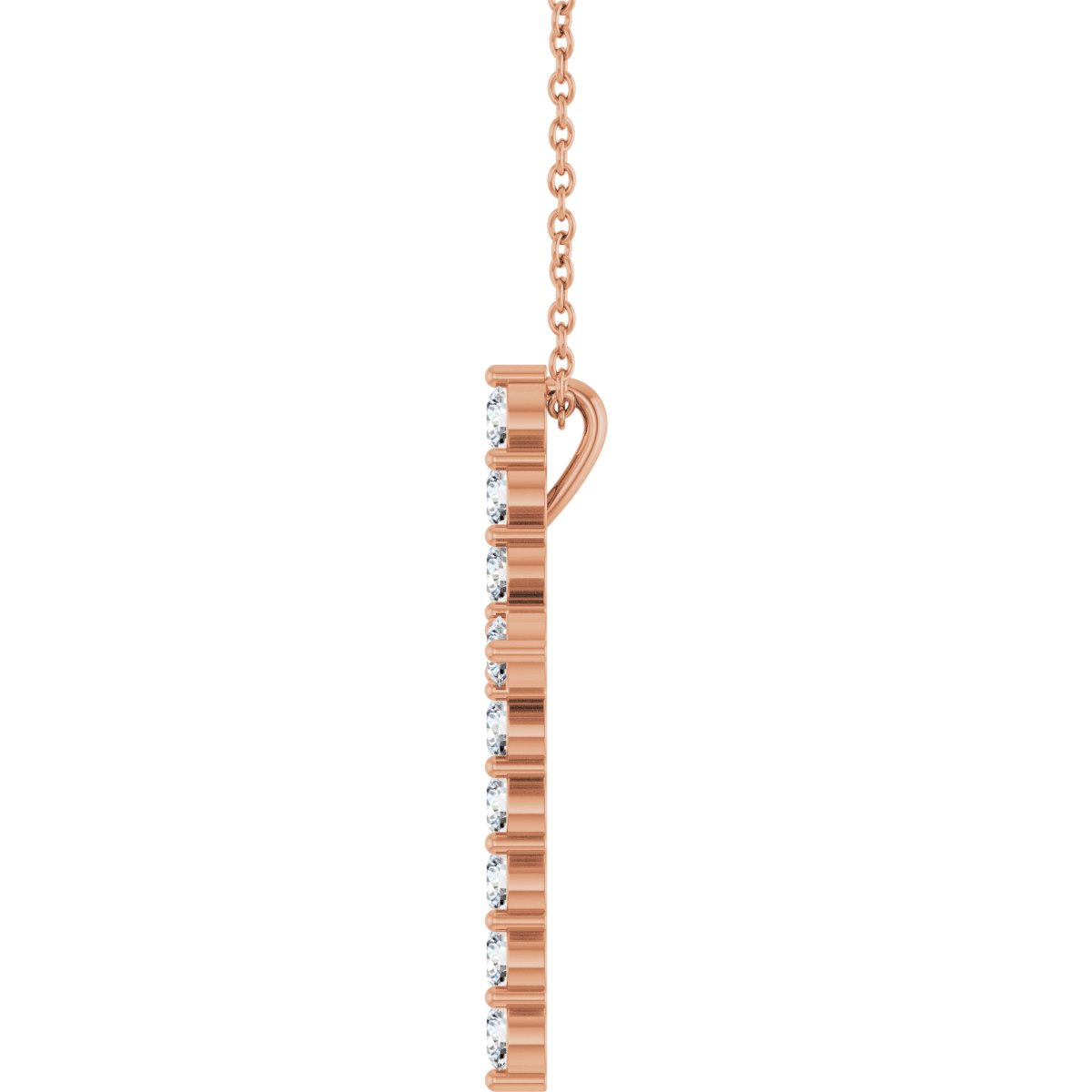 3/4 CTW Natural Diamond Cross Necklace in 14k rose gold
