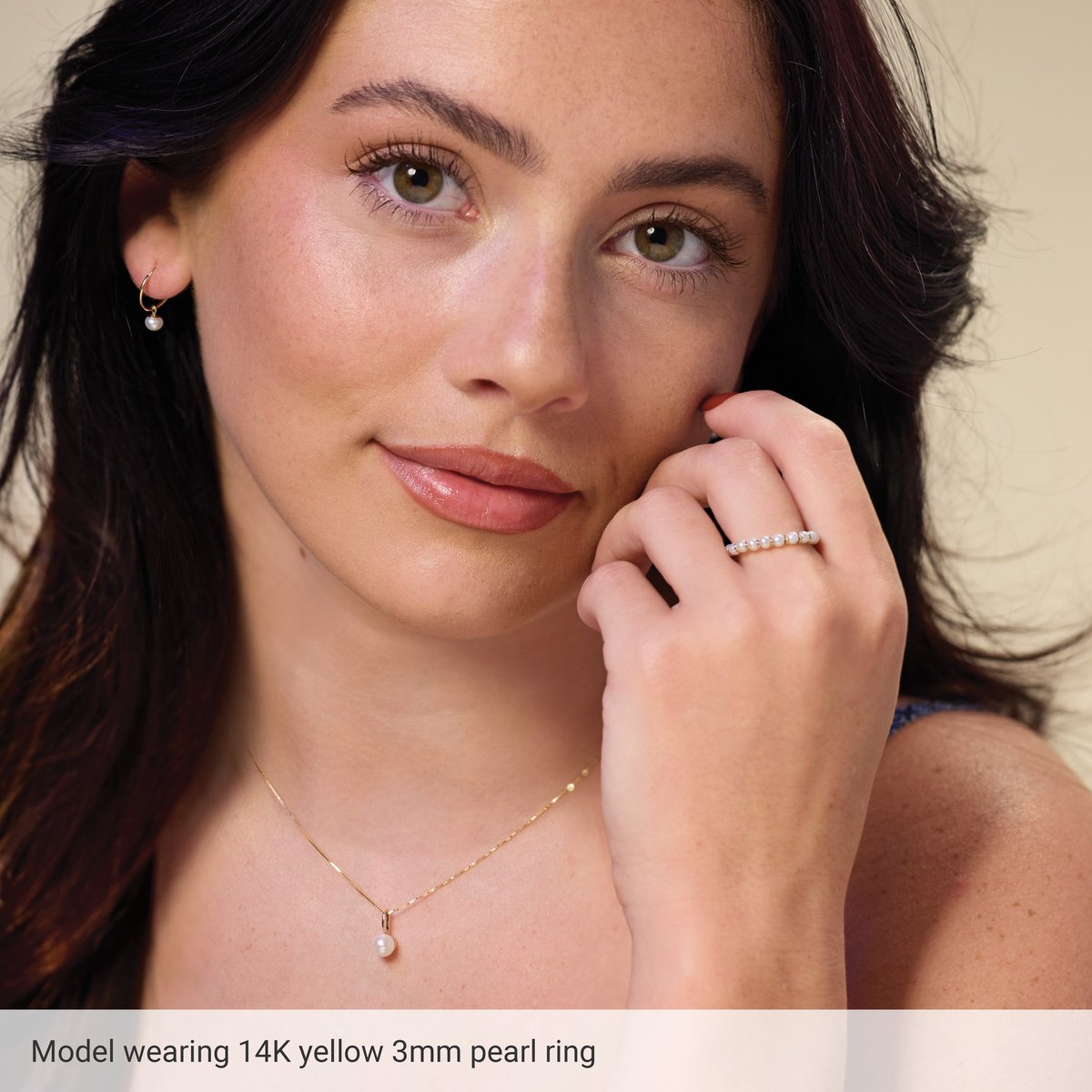 Cultured White Freshwater Pearl Ring in 14k rose gold