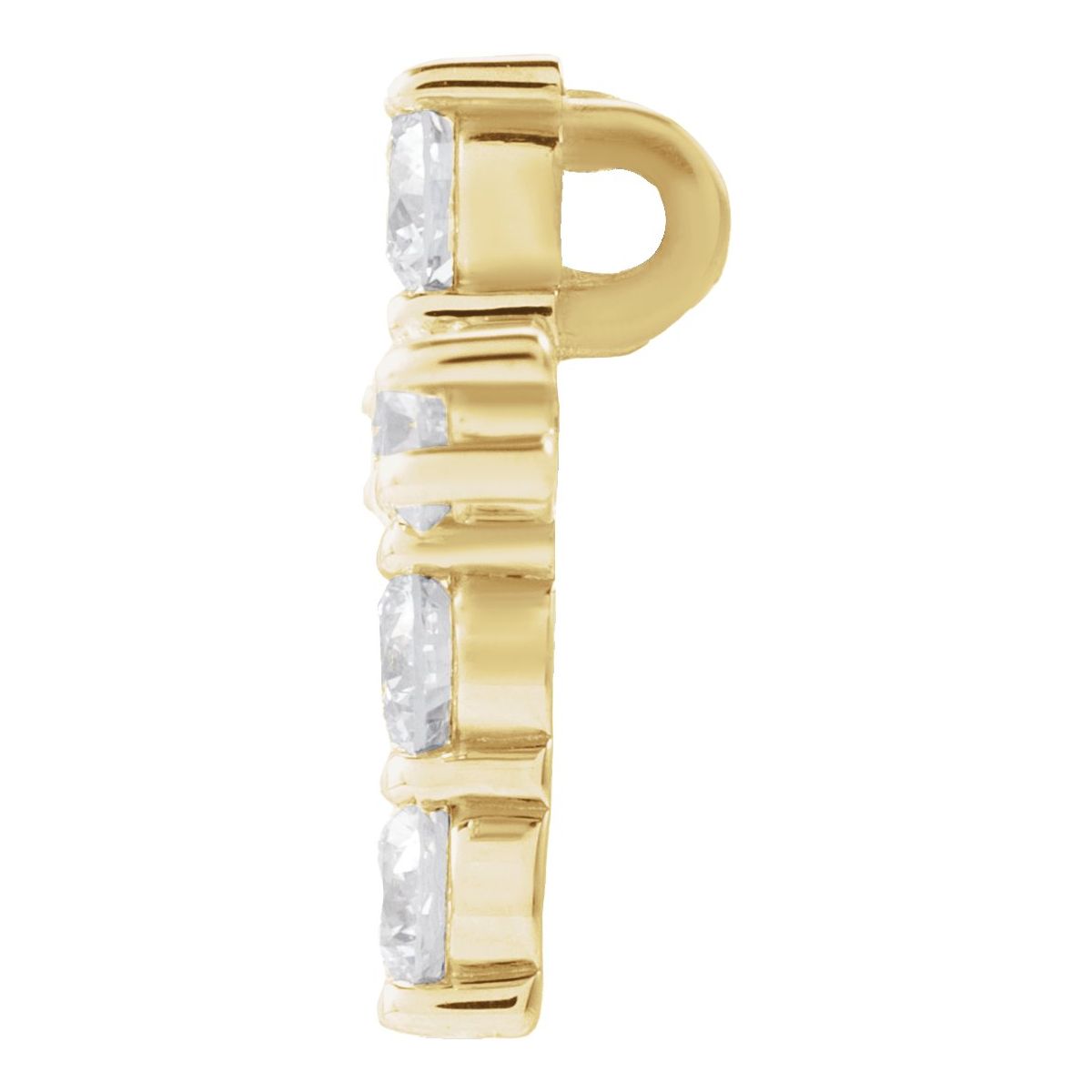 1 1/6 CTW Natural Diamond Cross Pendant in 14k yellow gold
