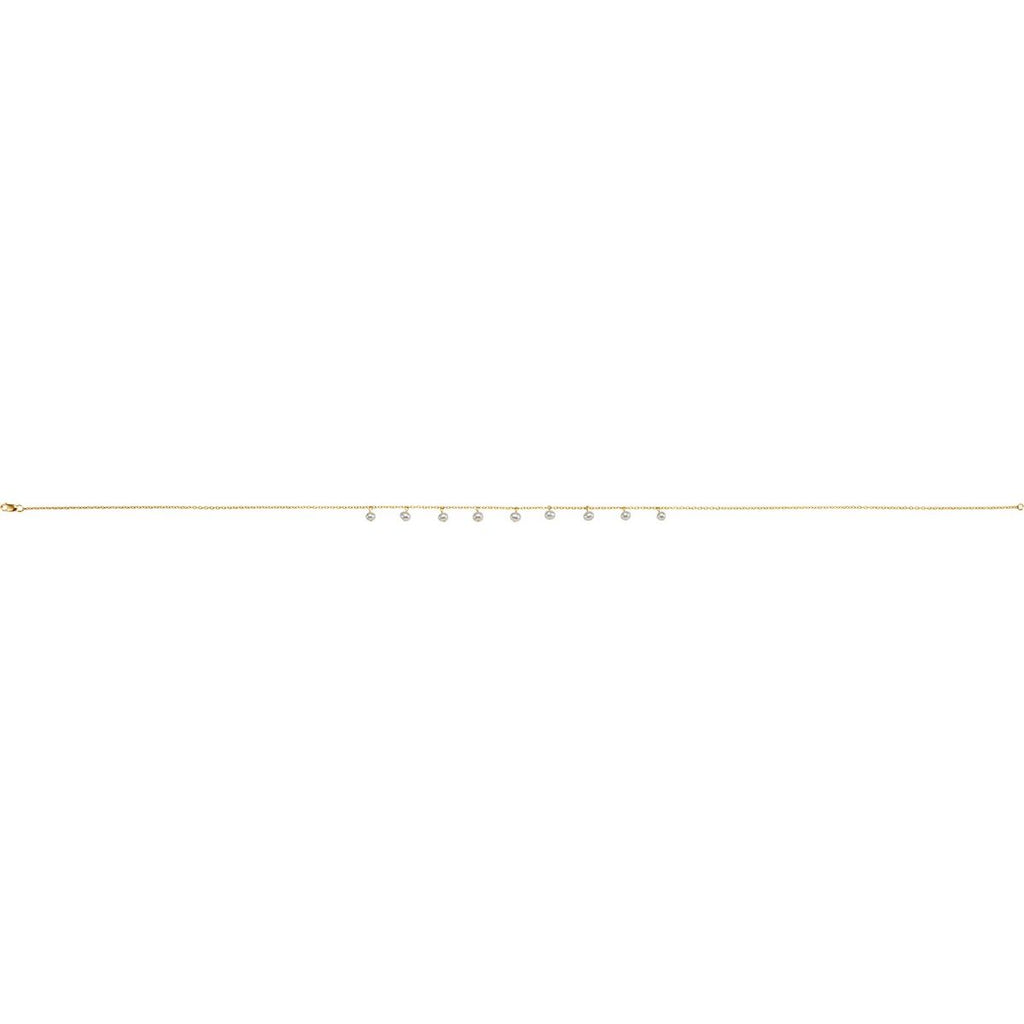 Cultured White Freshwater Pearl Necklace in 14k yellow gold