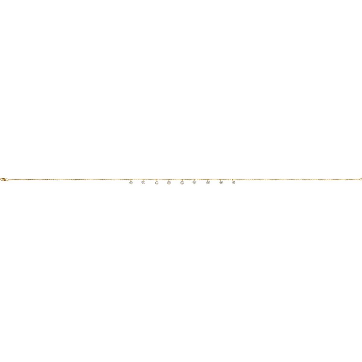 Cultured White Freshwater Pearl Necklace in 14k yellow gold