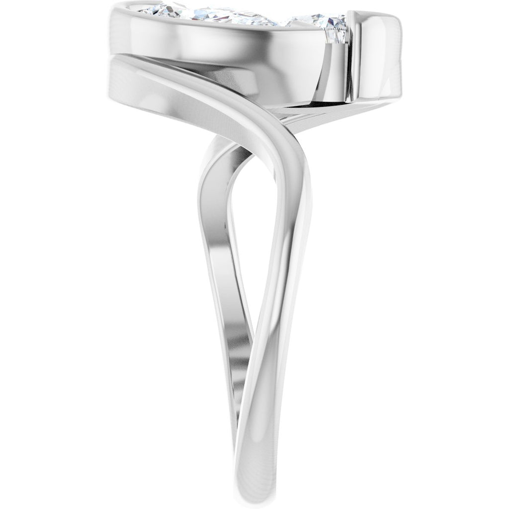 1 1/2 CTW Lab-Grown Diamond Two-Stone Engagement Ring in 14k white gold
