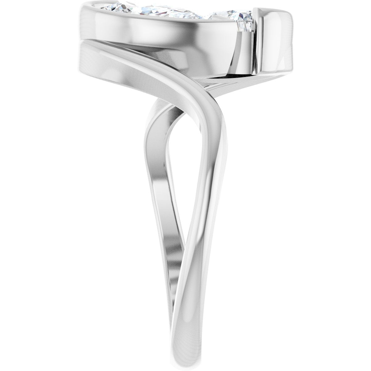 1 1/2 CTW Lab-Grown Diamond Two-Stone Engagement Ring in 14k white gold