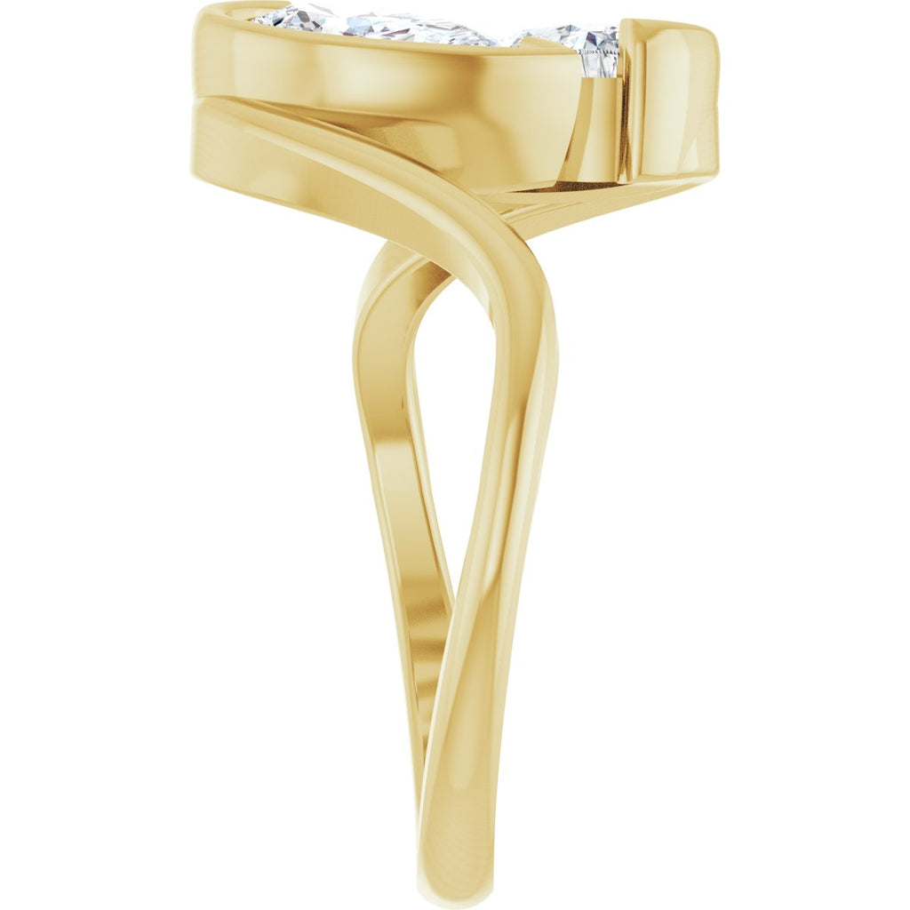 1 1/2 CTW Lab-Grown Diamond Two-Stone Engagement Ring in 14k yellow gold