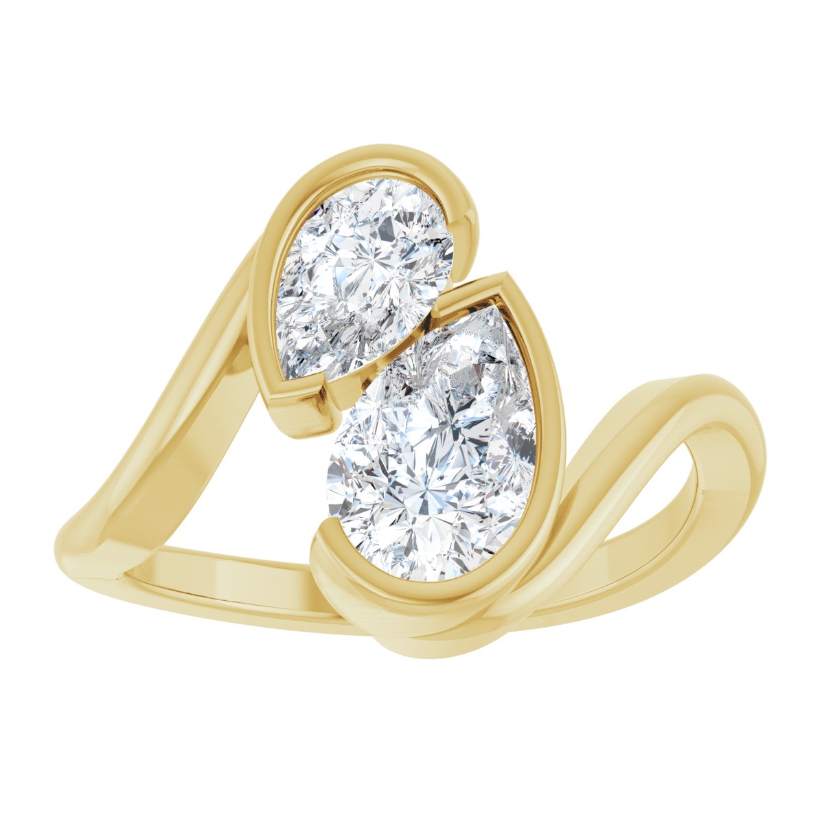 1 1/2 CTW Lab-Grown Diamond Two-Stone Engagement Ring in 14k yellow gold